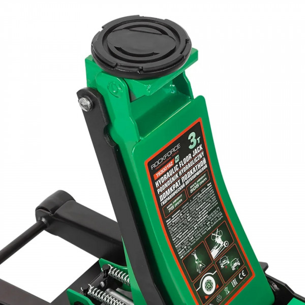Домкрат 3т (75-505мм) підкатний низькопрофільний двопоршневий Rockforce RF-T830018Z HT