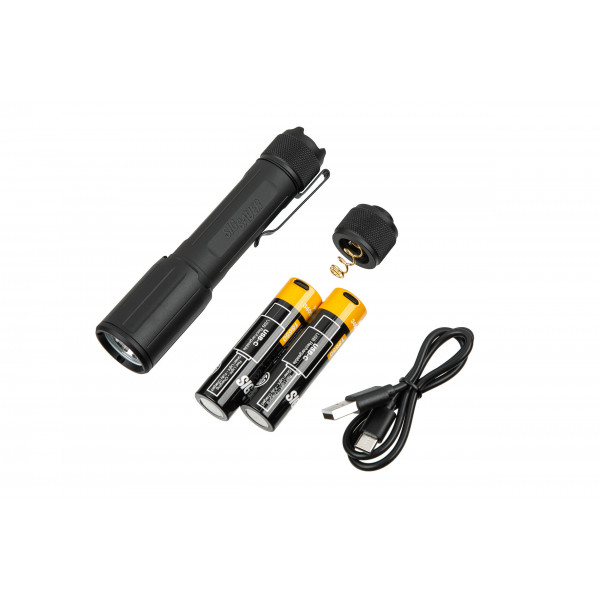 Ліхтар Sig Optics FOXTROT-EDC, FULL-SIZE, RECHARGEABLE, HANDHELD FLASHLIGHT, WHITE LIGHT, BLACK SOFEF001
