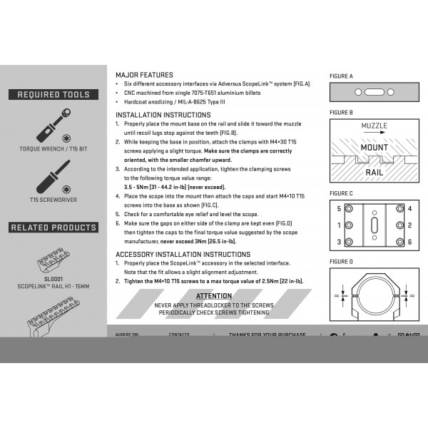 Моноблок AUDERE Adversus Gen 2 Diam 30 High H38 AD0008 Моноблок AUDERE Adversus Gen 2 Diam 30 High H38 AD0008
