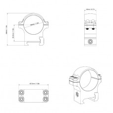 Кільця Vector Optics Сталеві 25.4 мм Weaver низькі XASR-S01