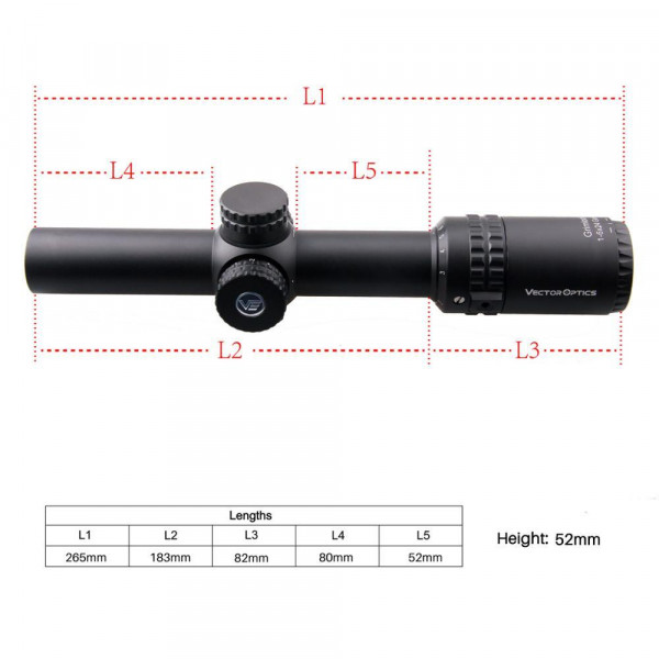 Приціл оптичний Vector Optics Grimlock 1-6x24 (30 мм) Illum. GenII SFP SCOC-13II Приціл оптичний Vector Optics Grimlock 1-6x24 (30 мм) Illum. GenII SFP SCOC-13II
