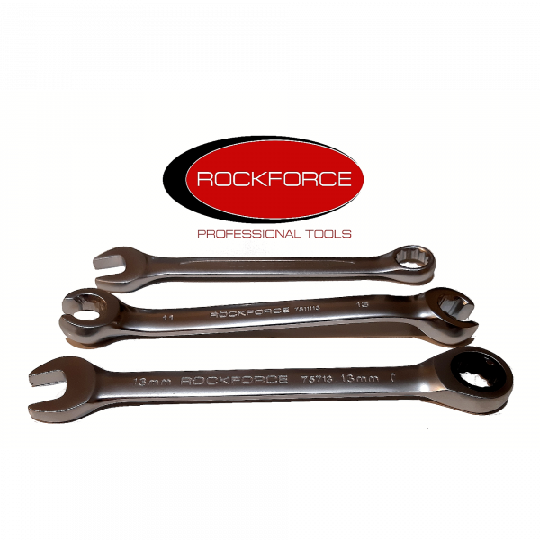 Набір ключів комбінованих універсальних 22пр: комбіновані 16пр( 6-24мм), розрізні 2пр(10х12,11х13мм) ROCKFORCE RF-5147R