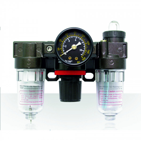 Блок підготовки повітря 1/4" тонкого очищення mini (фільтр + регулятор + маслододавач (0-10bar) Forsage F-SA-1100