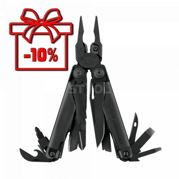 Мультиінструмент LEATHERMAN Surge BLACK, синтетичний чохол, картонна коробка (831334)